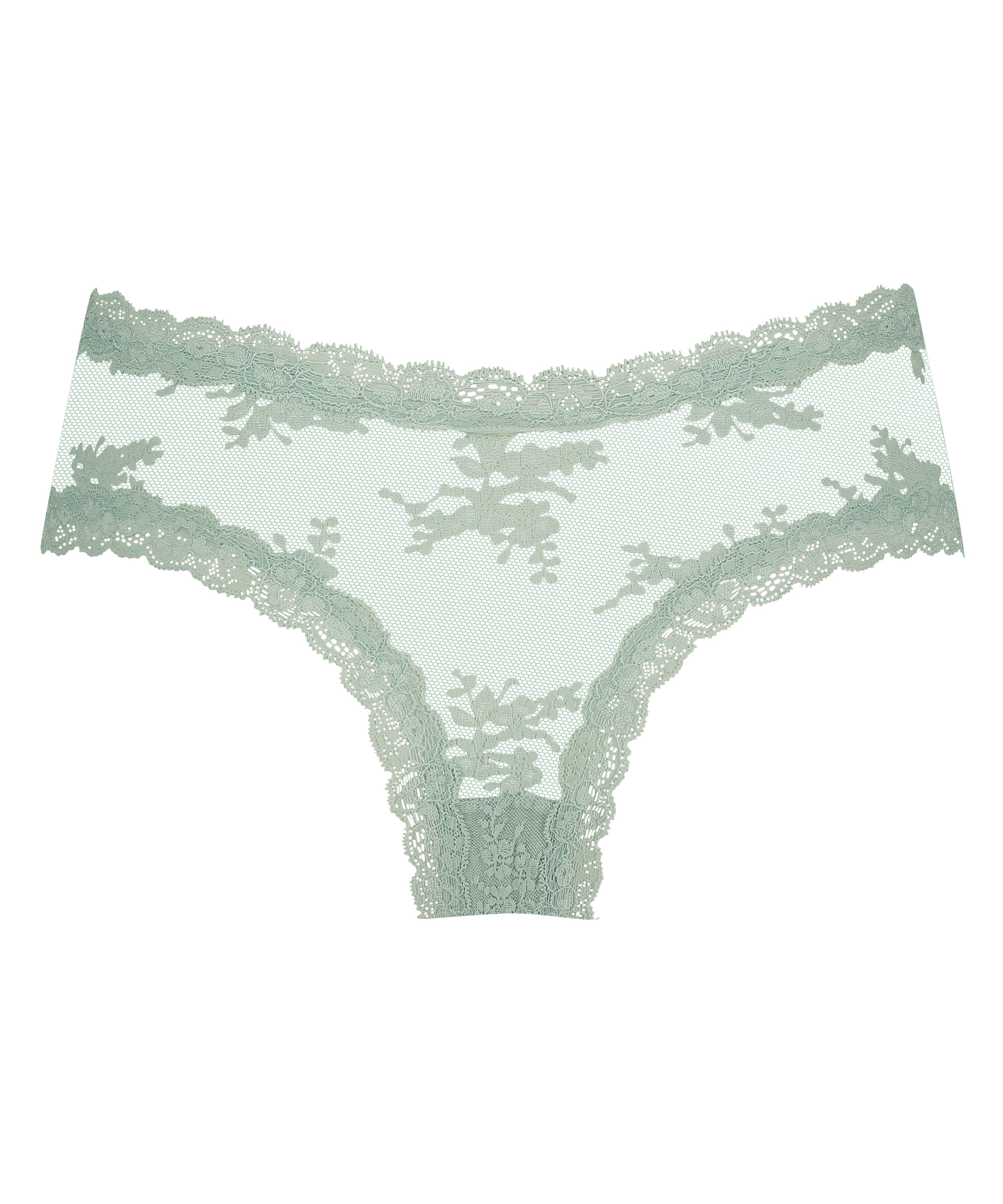 V-shaped Brazilian knickers mesh, Green, main