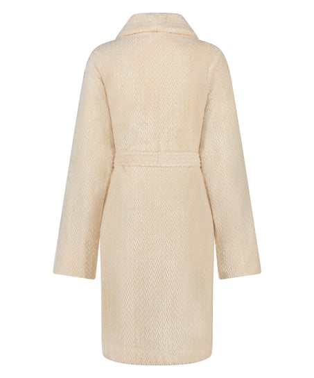 Fleece Bathrobe, White