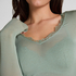 super soft Lace V-Neck shirt with Cashmere, Green