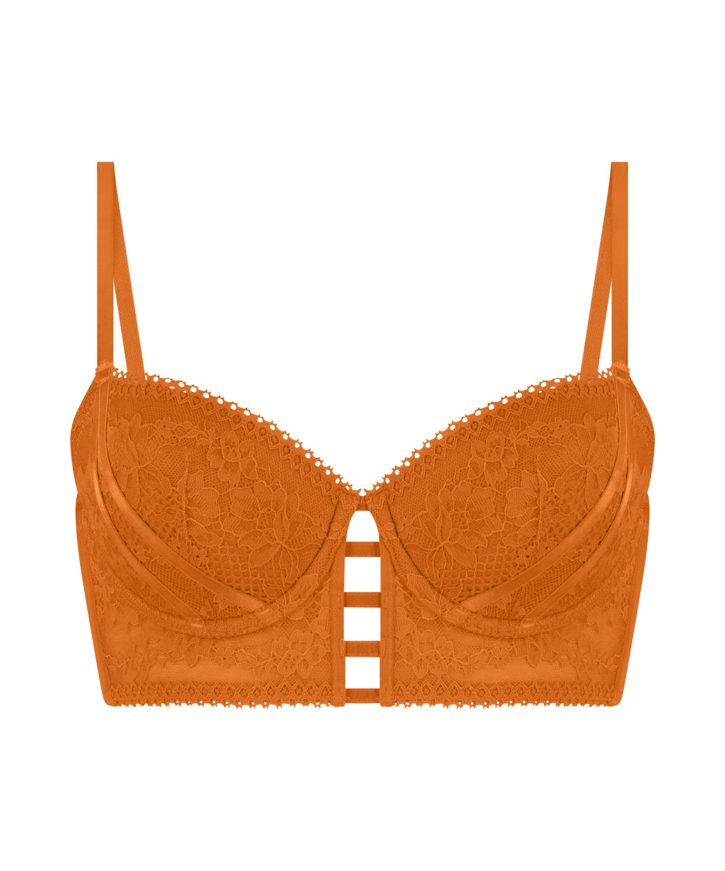 Vera Padded Longline Underwired Bra, Orange, main
