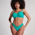 Scallop High-Leg Bikini Bottoms, Green