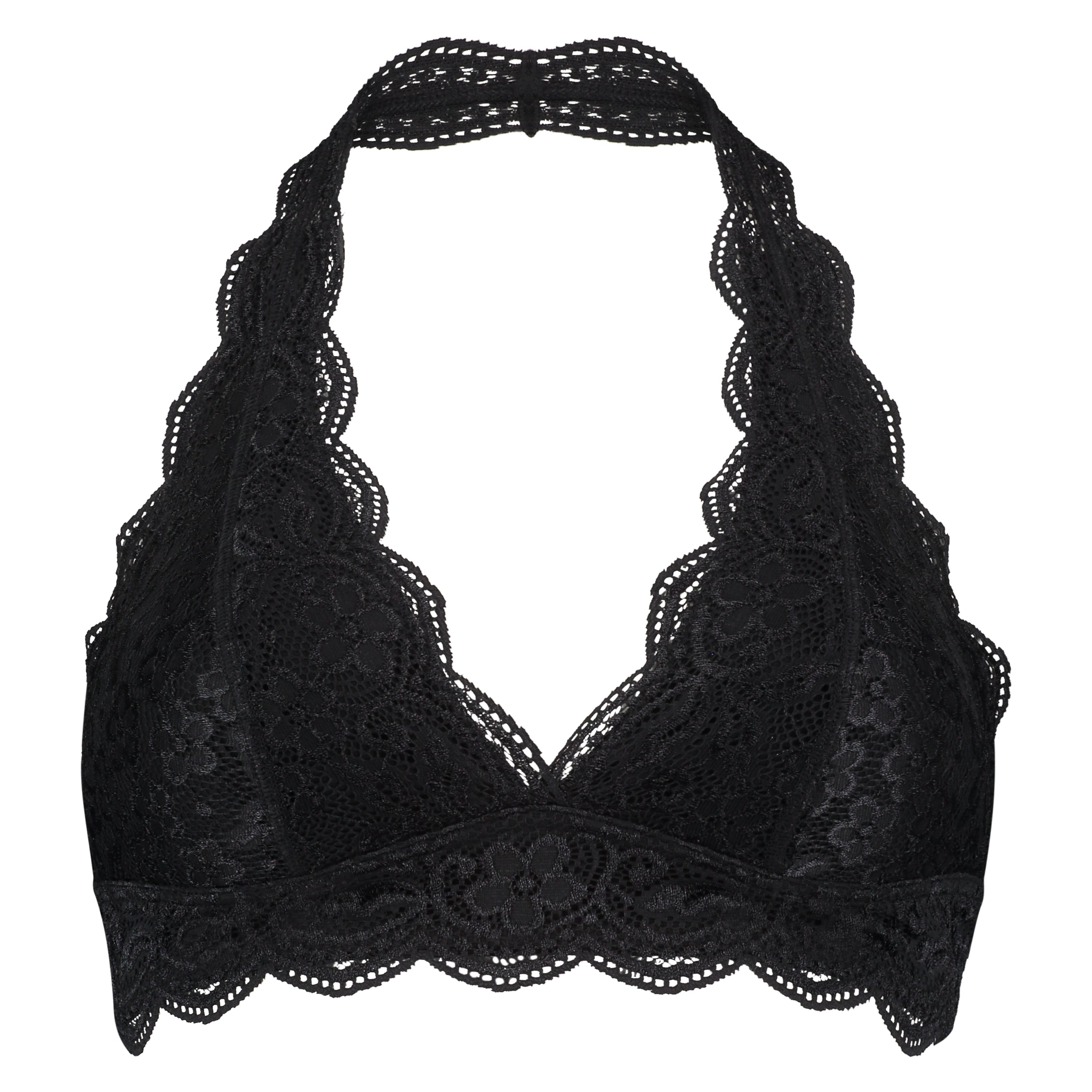 Halter Lace Bralette, Black, main