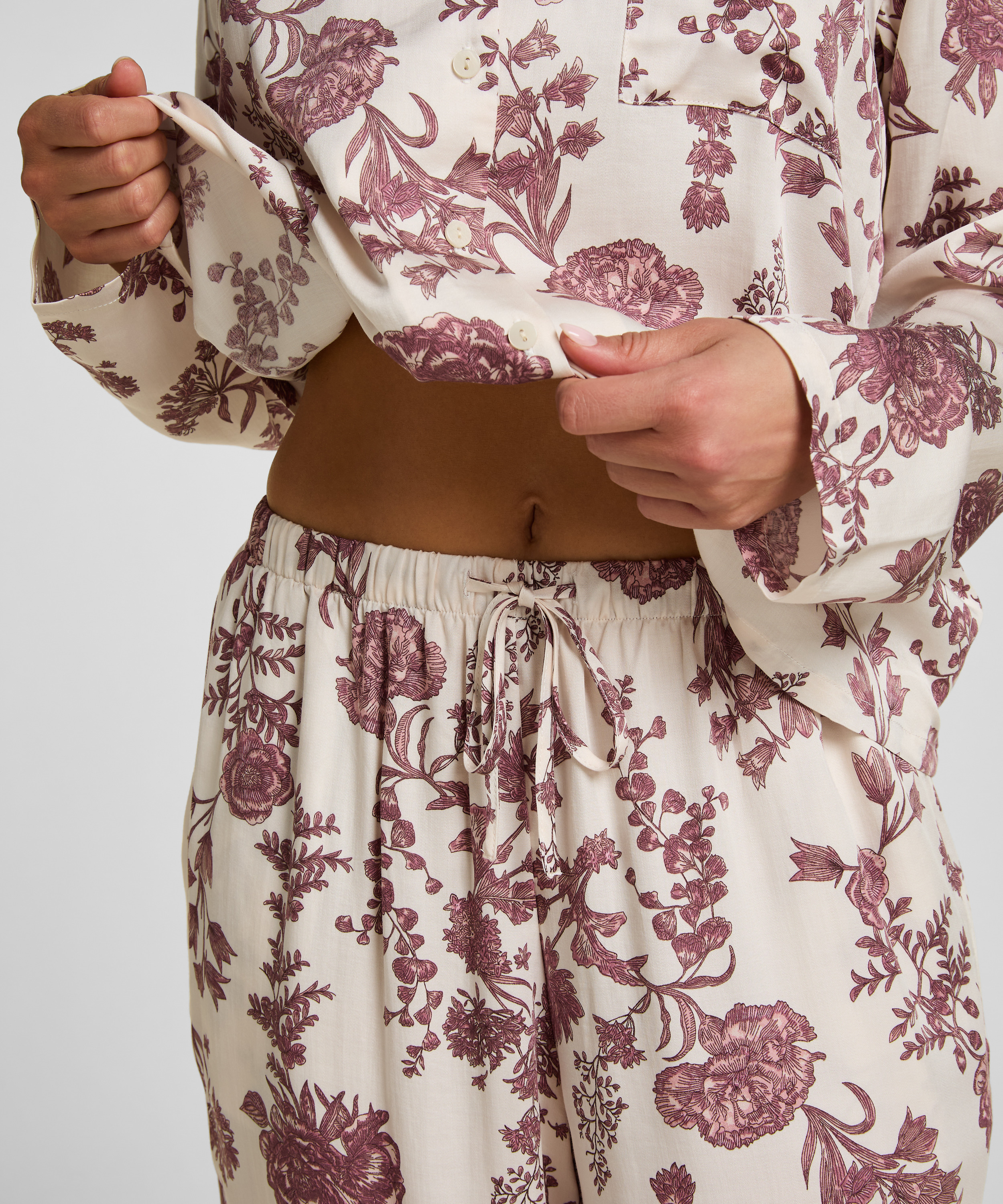Pants Woven Print, Beige, main