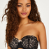 Rose Padded Underwired Strapless Bra, Black