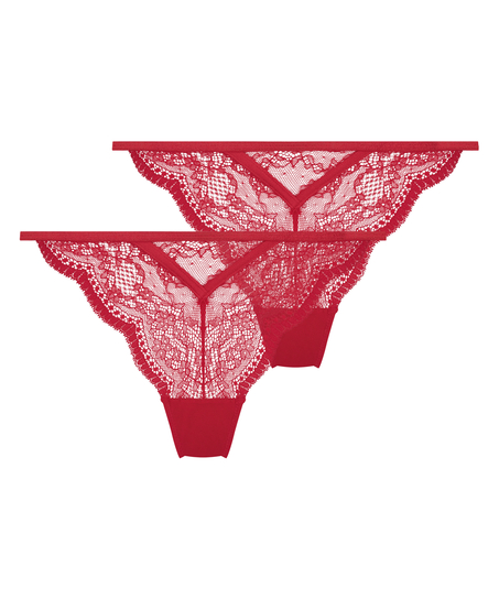 2-pack Isabelle Thongs, Red