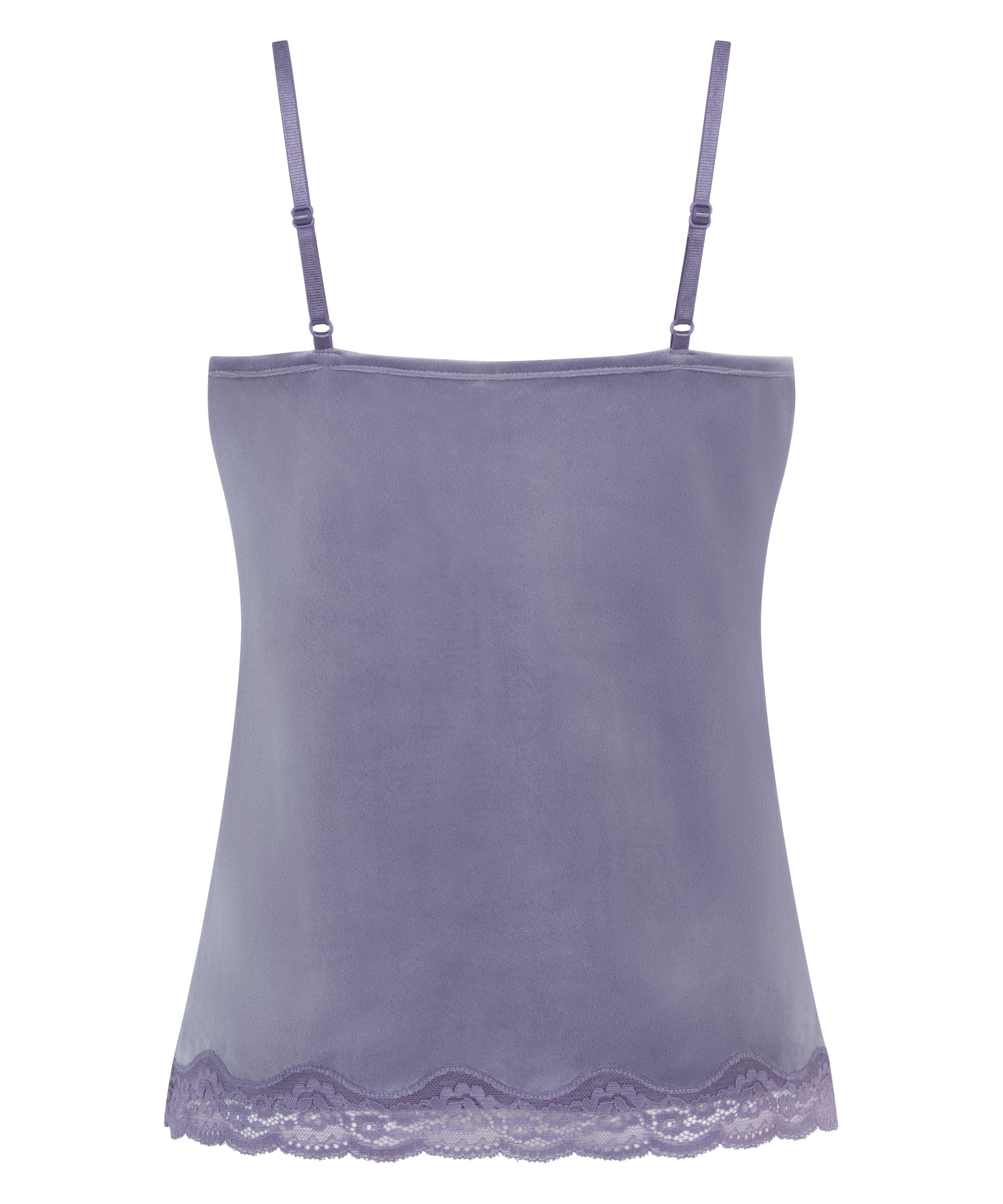 Velours Lace Cami Top, Purple, main
