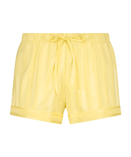 Satin pyjama shorts, Yellow