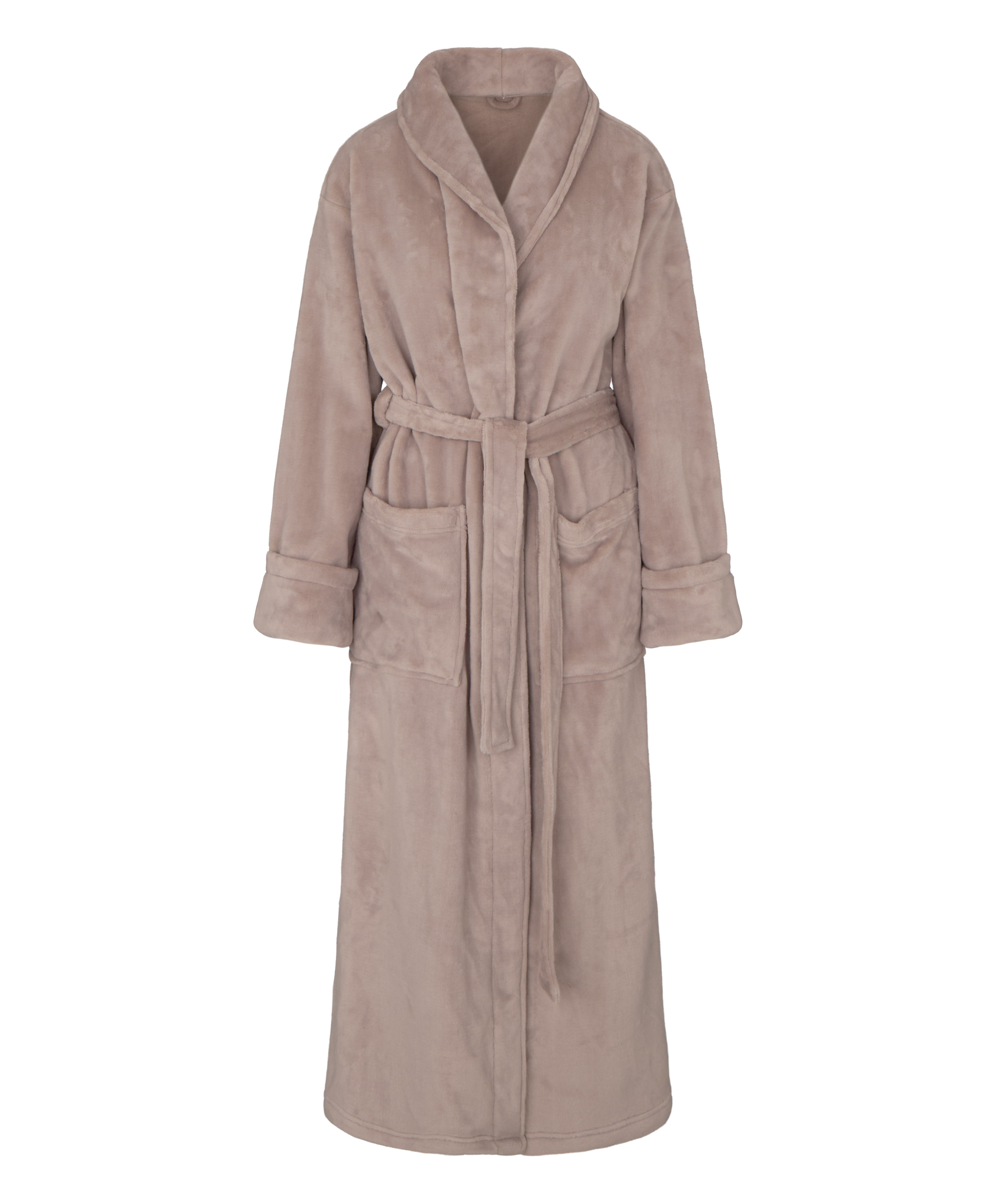 Soft Fleece Bathrobe, Beige, main