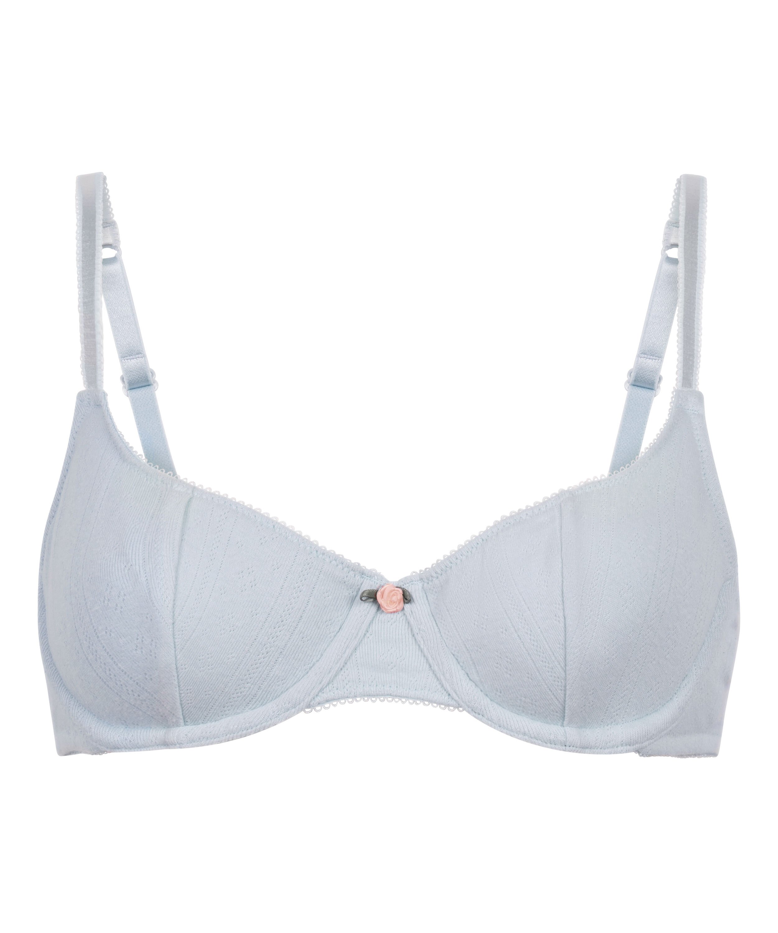 Pointelle Non-padded Underwired Bra, Blue