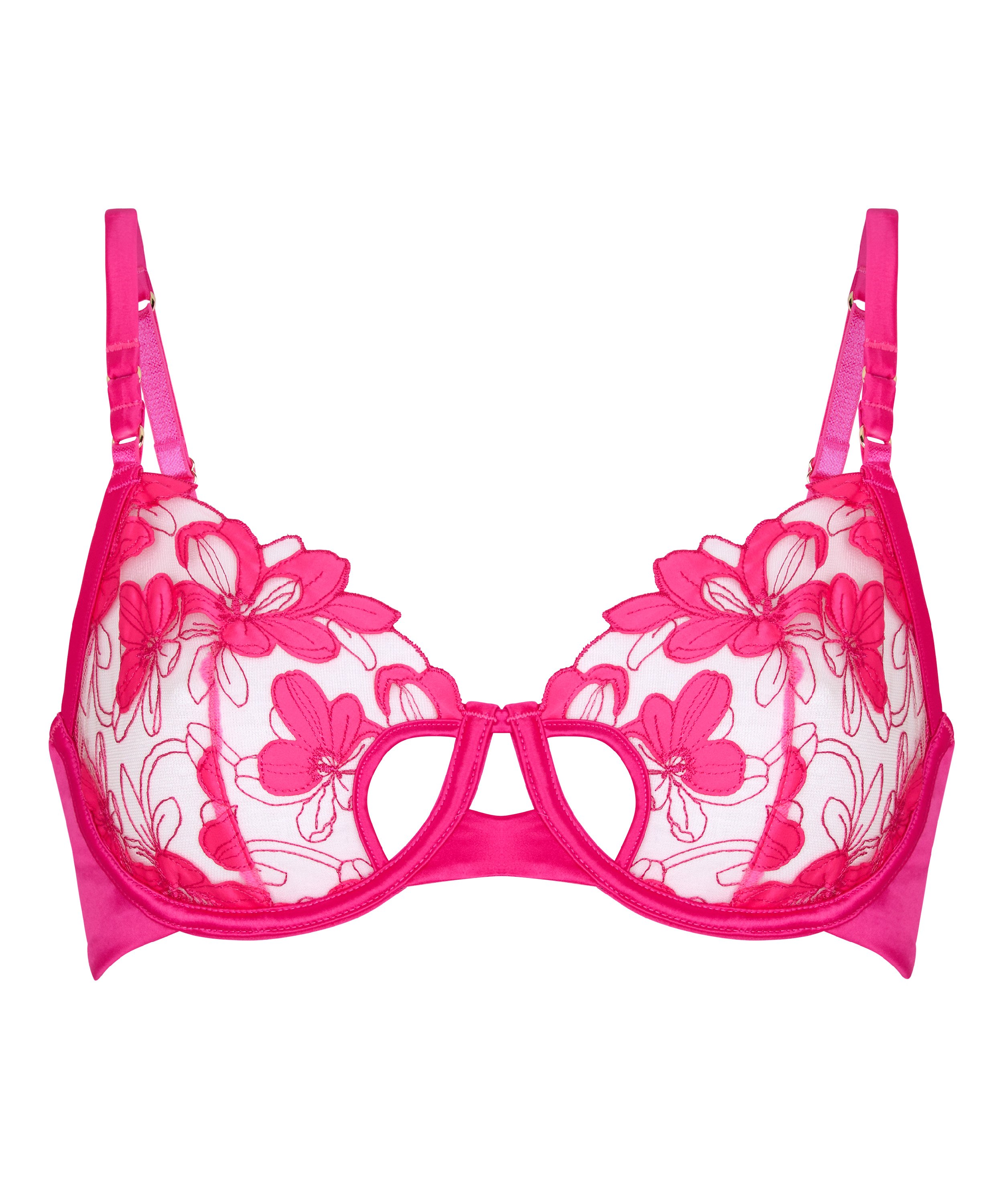 Non-Padded Underwired Bra Bearice , Pink, main
