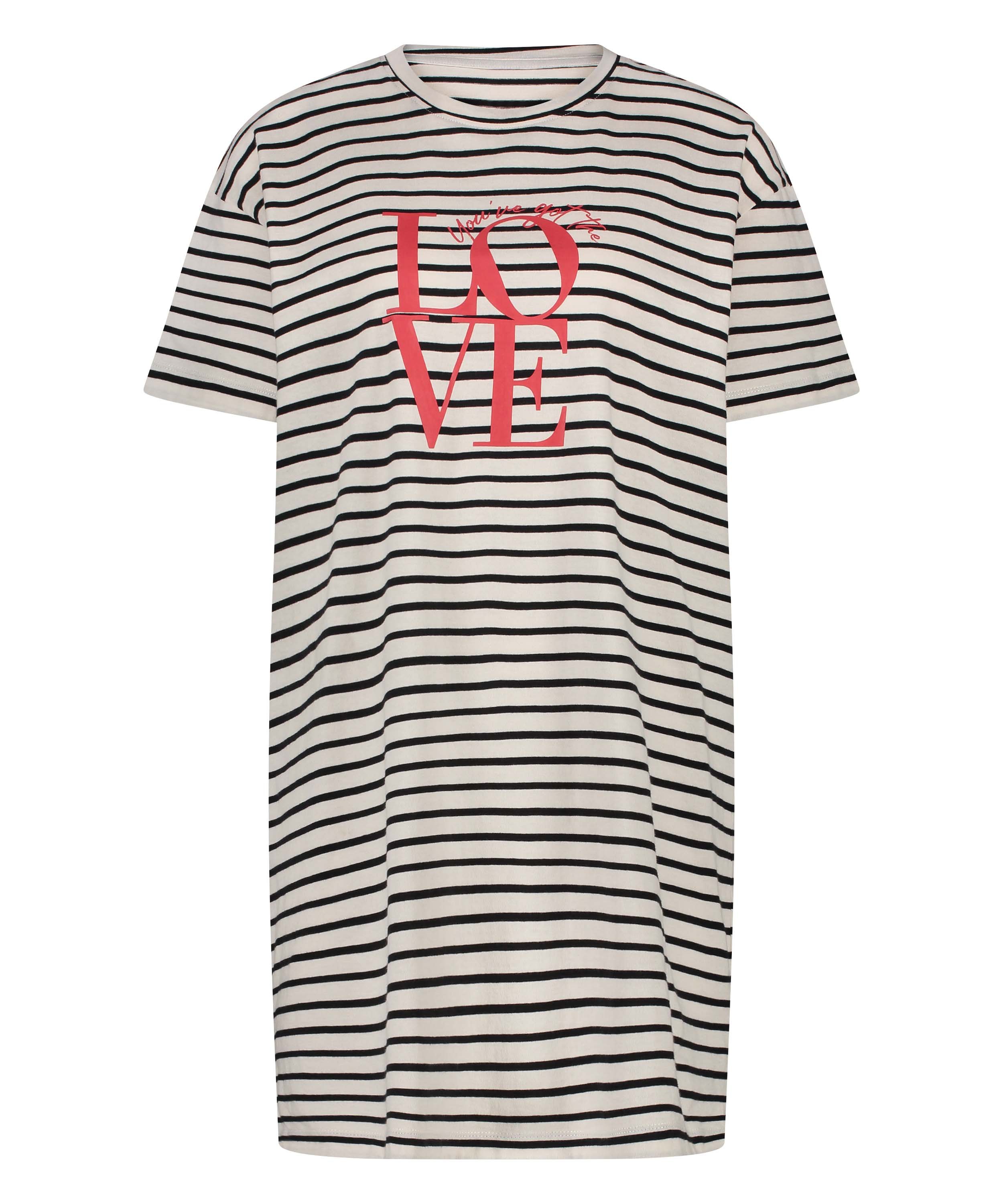 Round Neck Nightshirt, Black, main