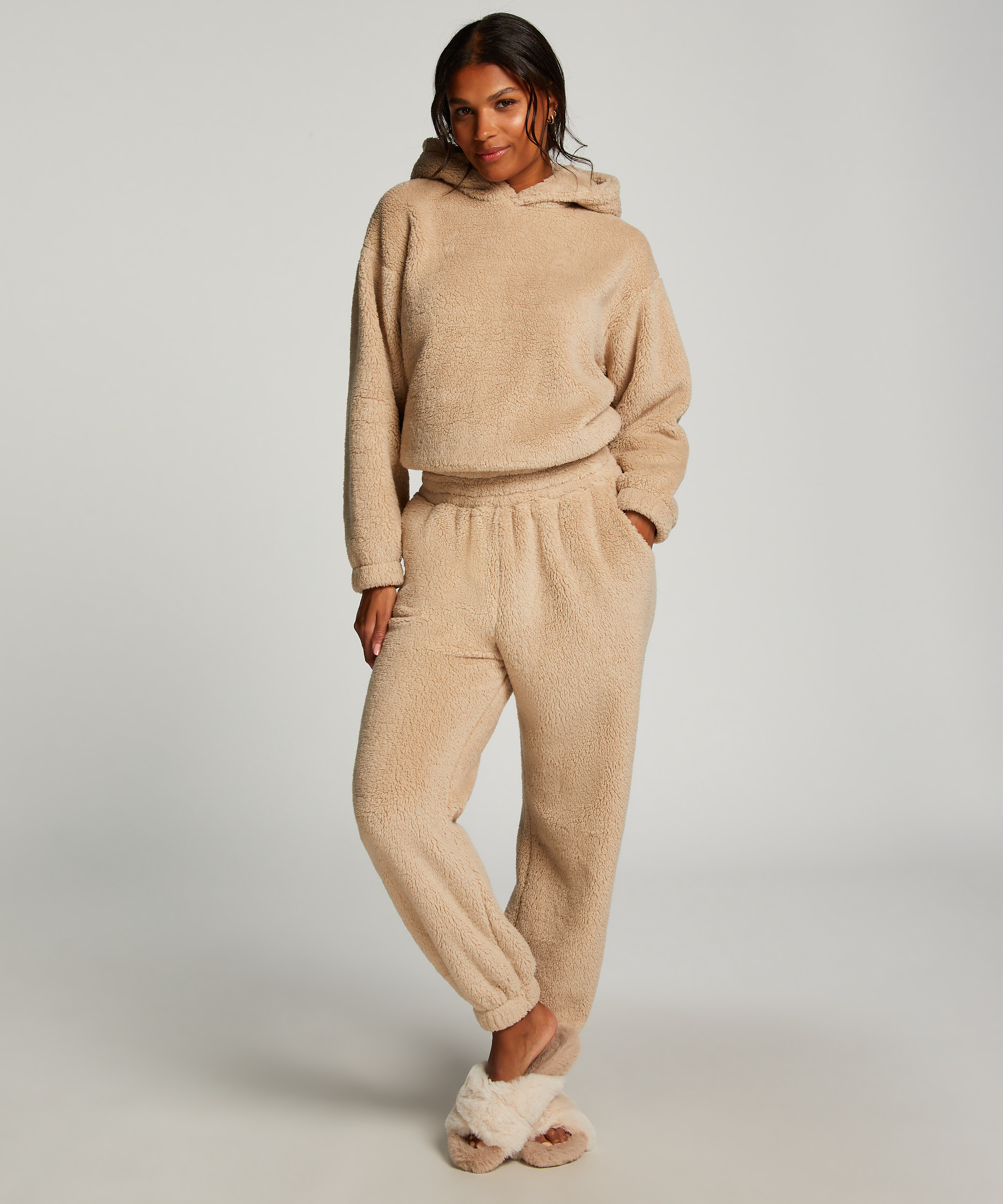 Snuggle Fleece Joggers, Beige, main