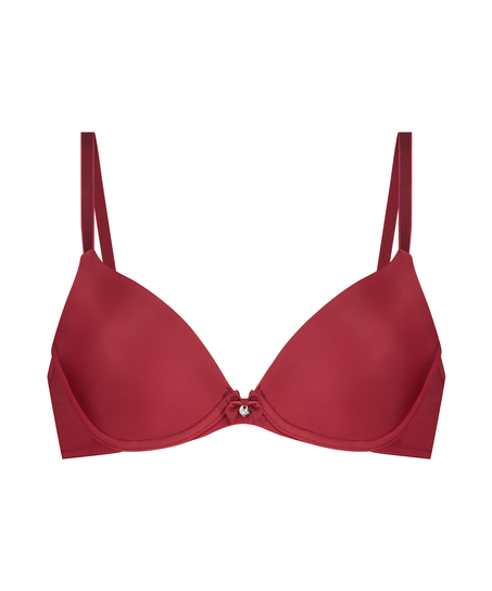 Plunge Padded Underwired Bra, Red