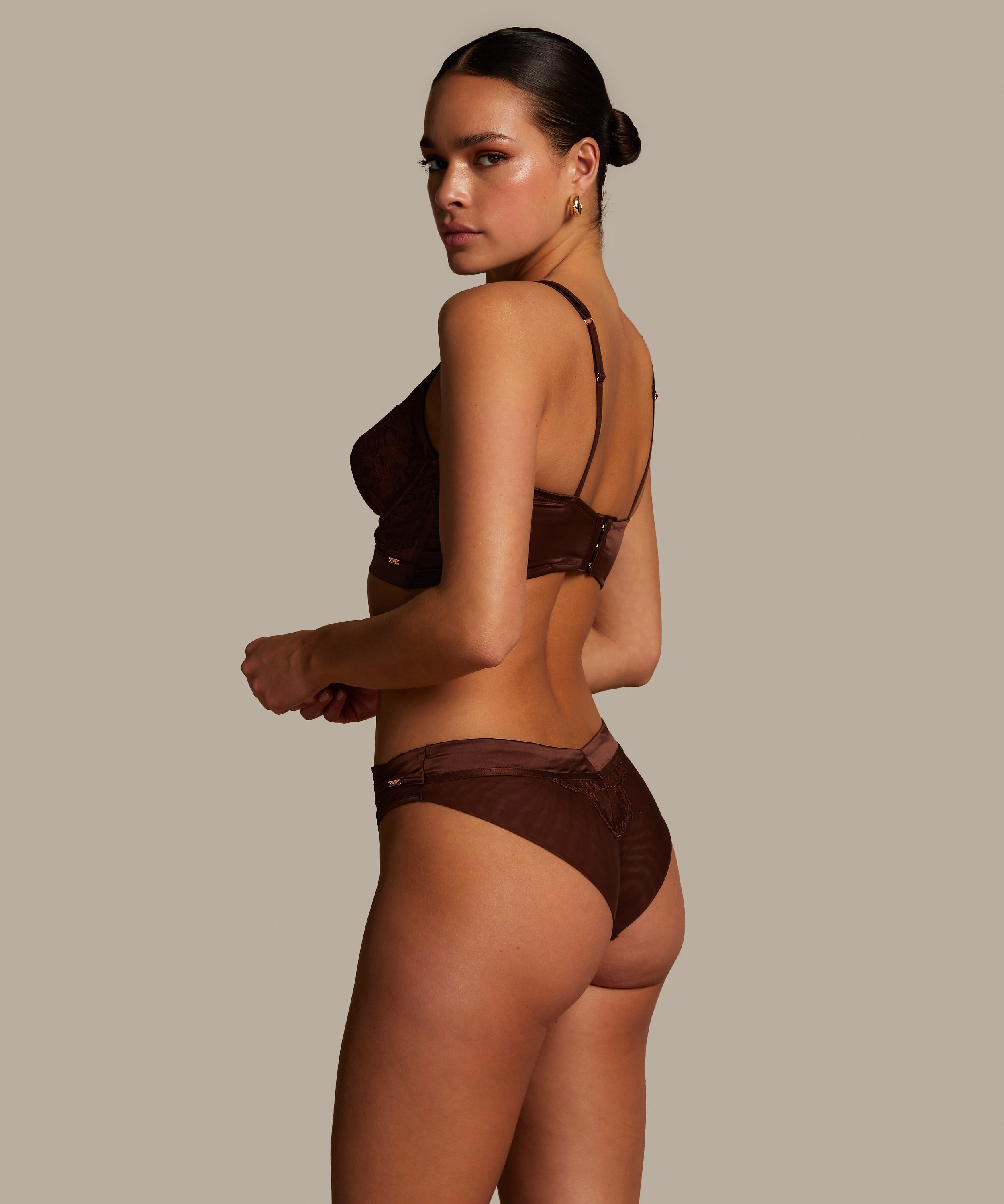 Indigo Non-Padded Underwired Bra, Brown, main