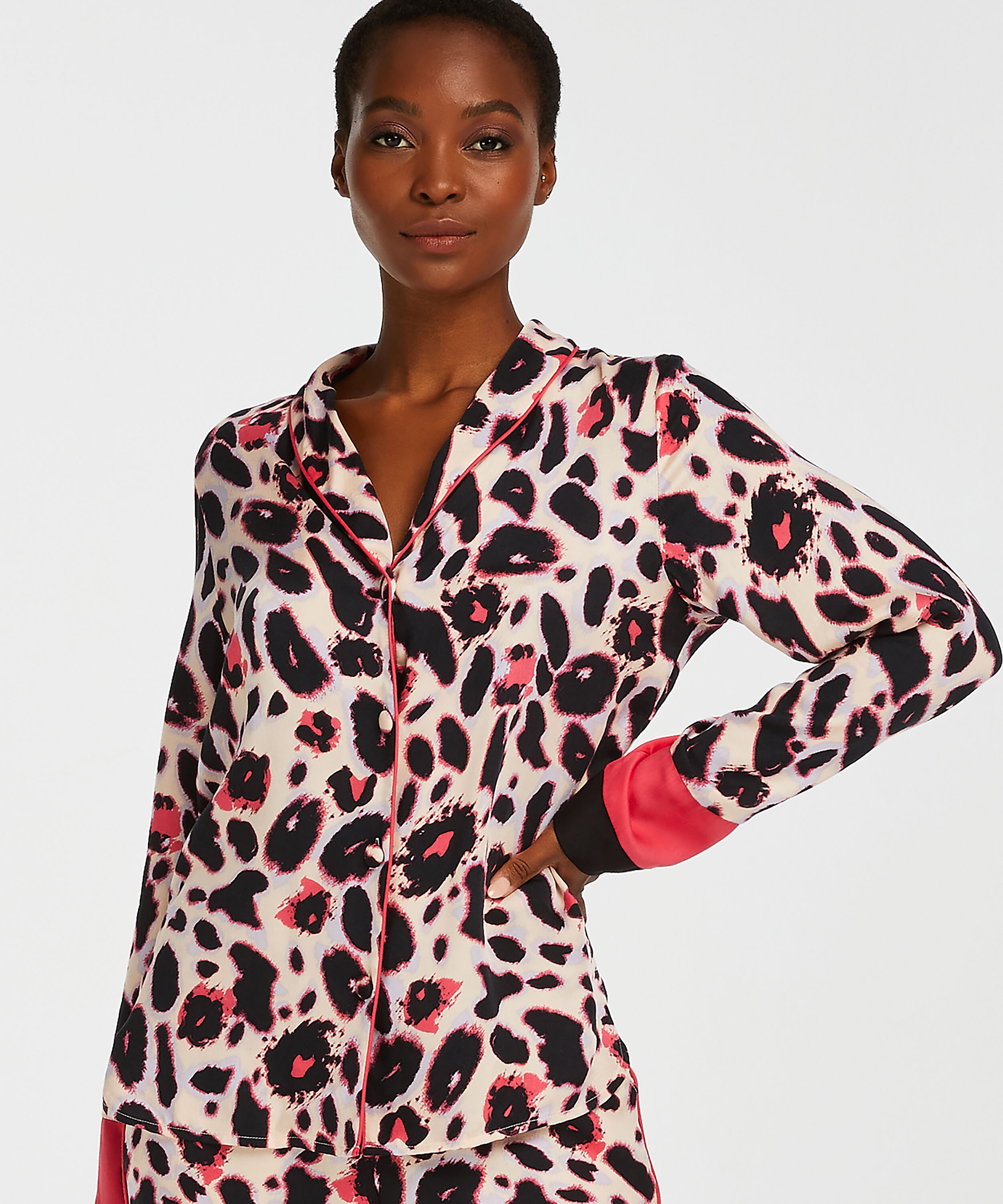 Duckie Long-sleeve Pyjama Jacket, Pink