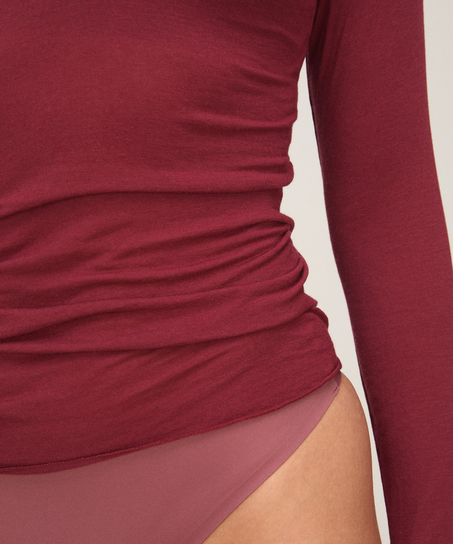 super soft Lace V-Neck shirt with Cashmere, Red