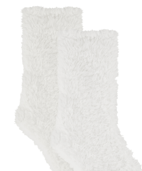 1 pair of knitted socks, White