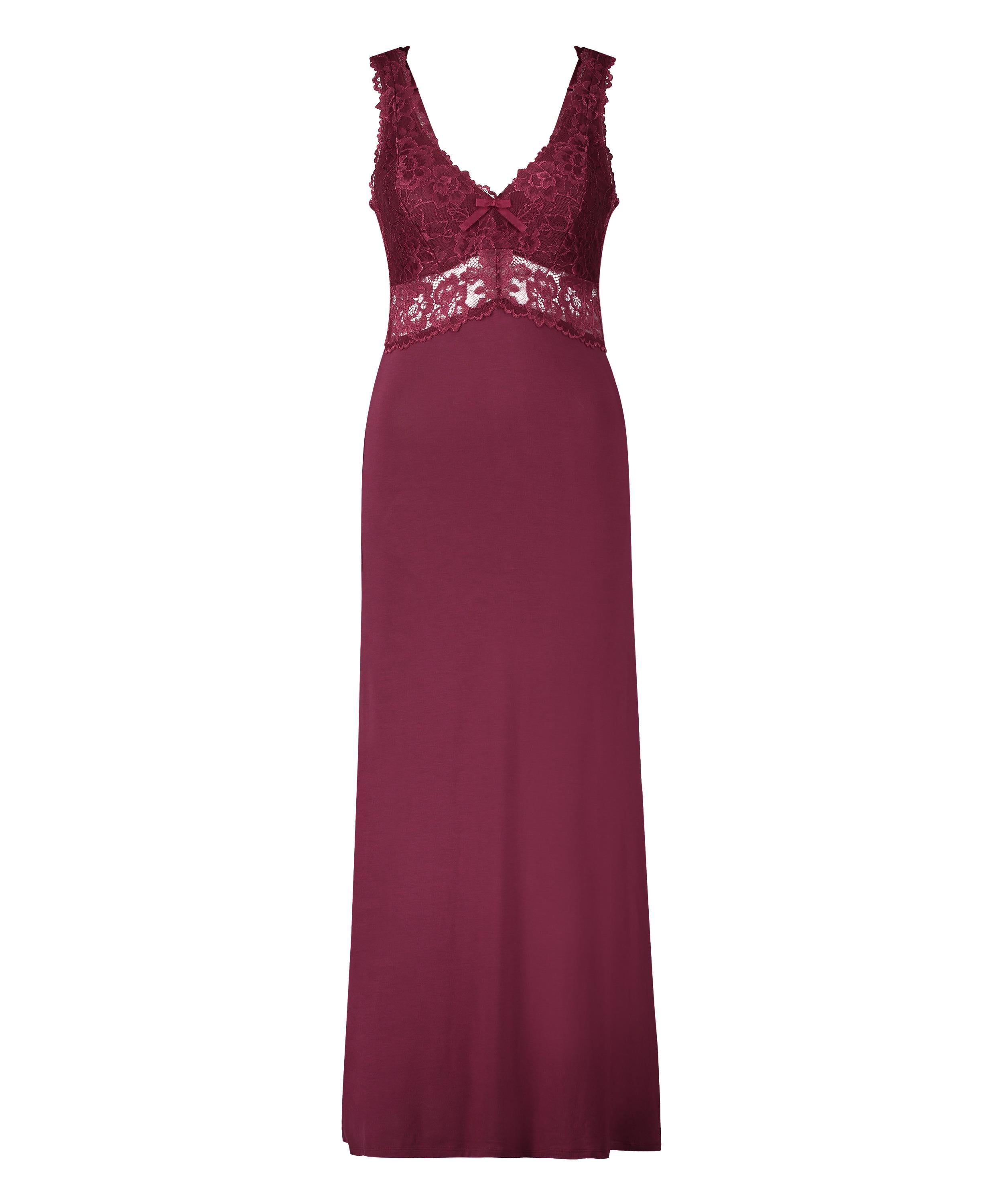 Slipdress Nora Lace Long, Purple, main