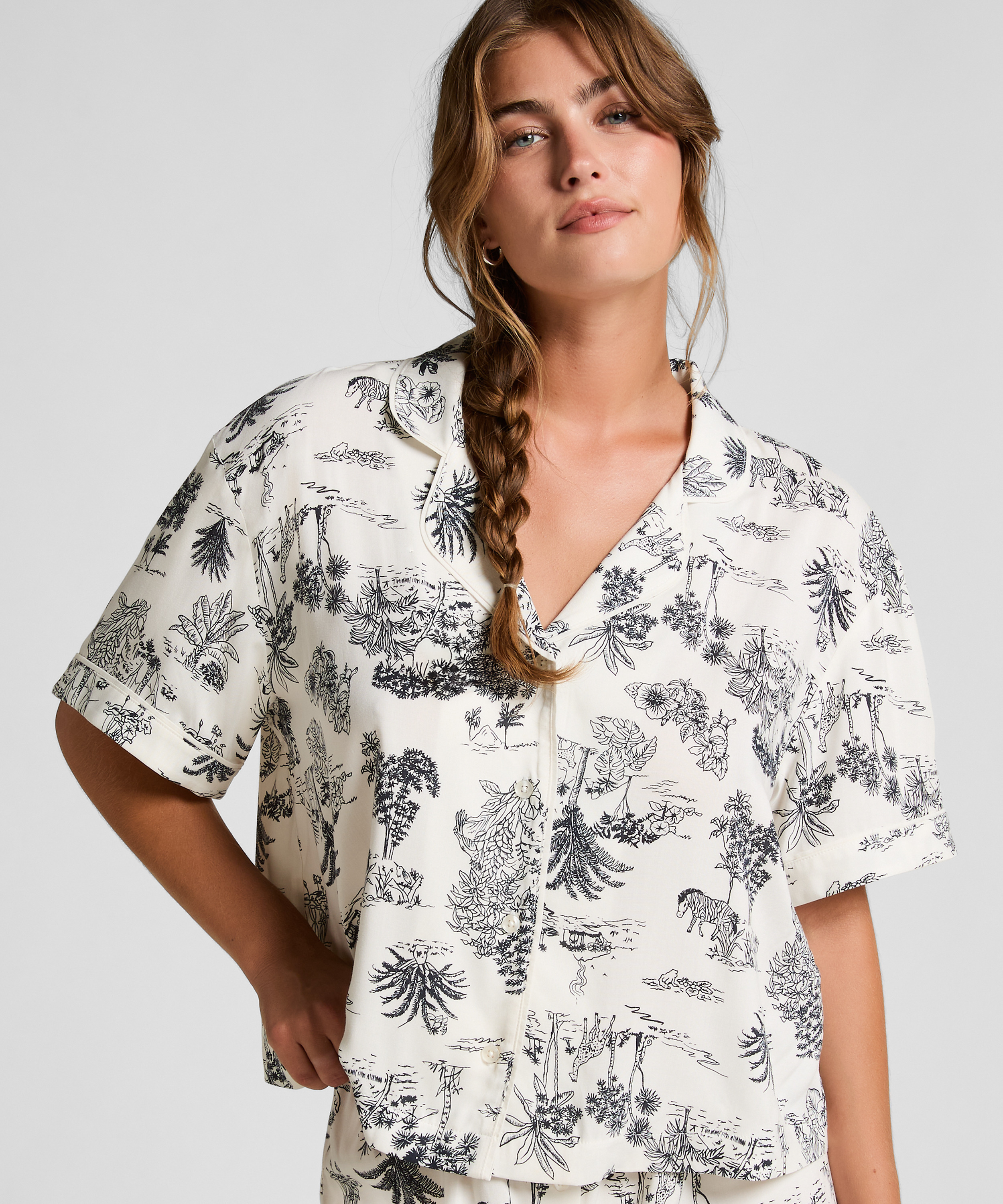 Jacket Short Sleeves Woven, White, main