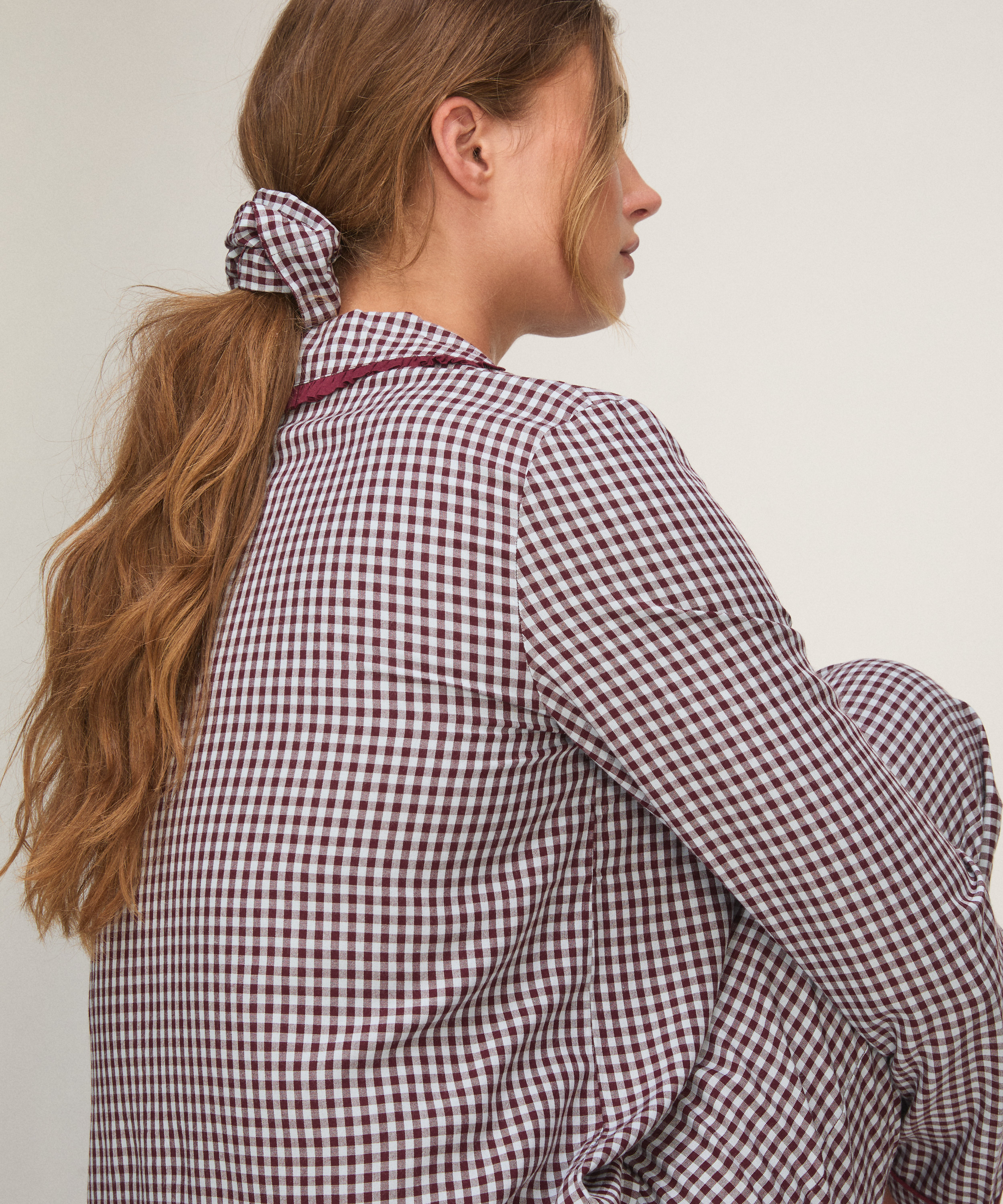 Pyjama Set Poplin Ruffle, Purple, main