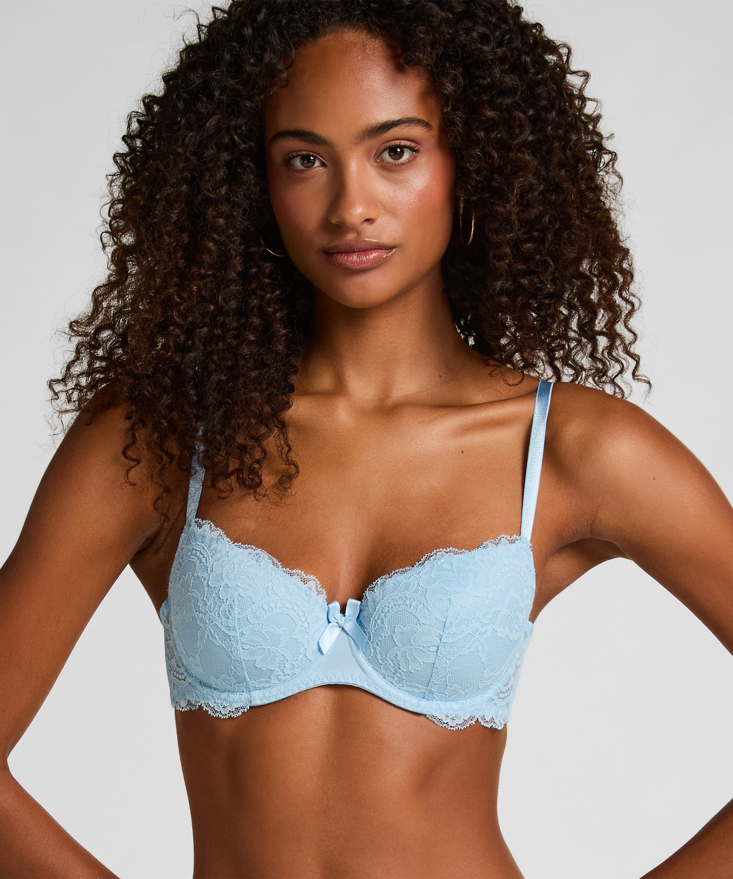 Teddy Padded Underwired Bra, Blue, main