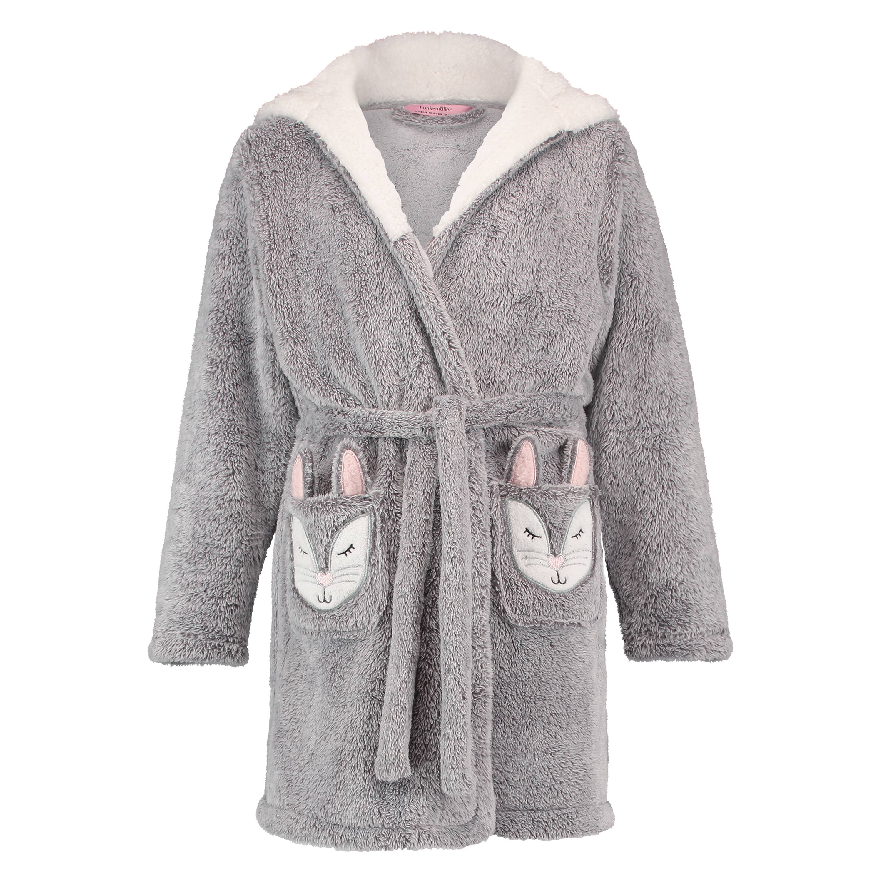 Teens Fleece Bathrobe, Gray, main