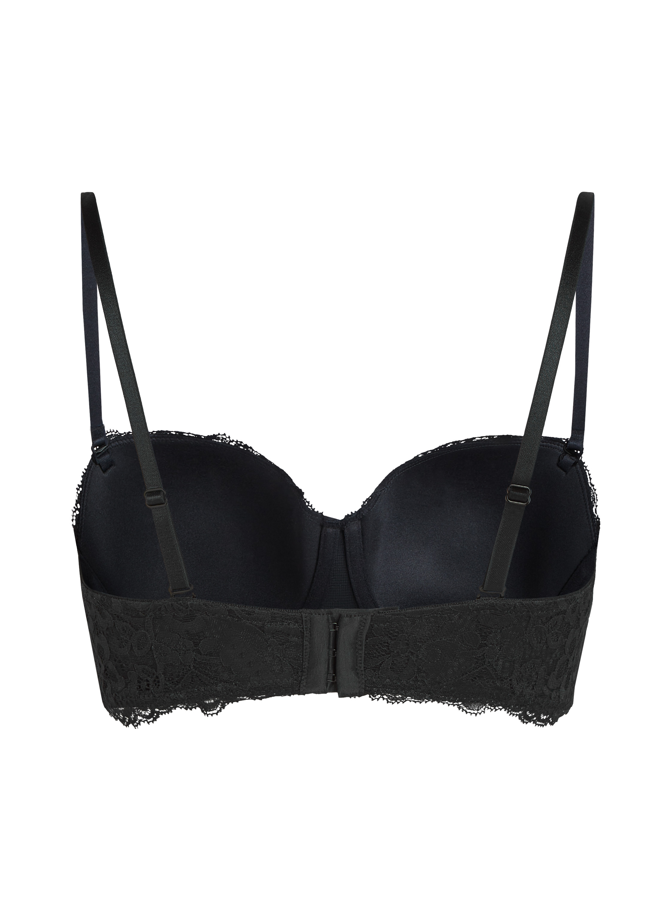 Marine Padded Underwired Strapless Bra, Black, main