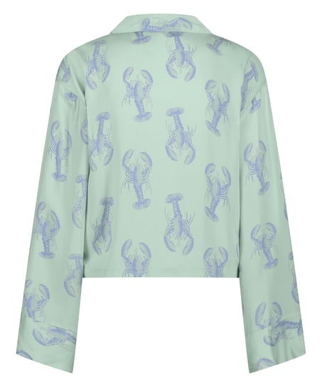 Satin Long-Sleeved Jacket, Green