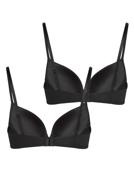 2-Pack Padded Underwired Bra, Black