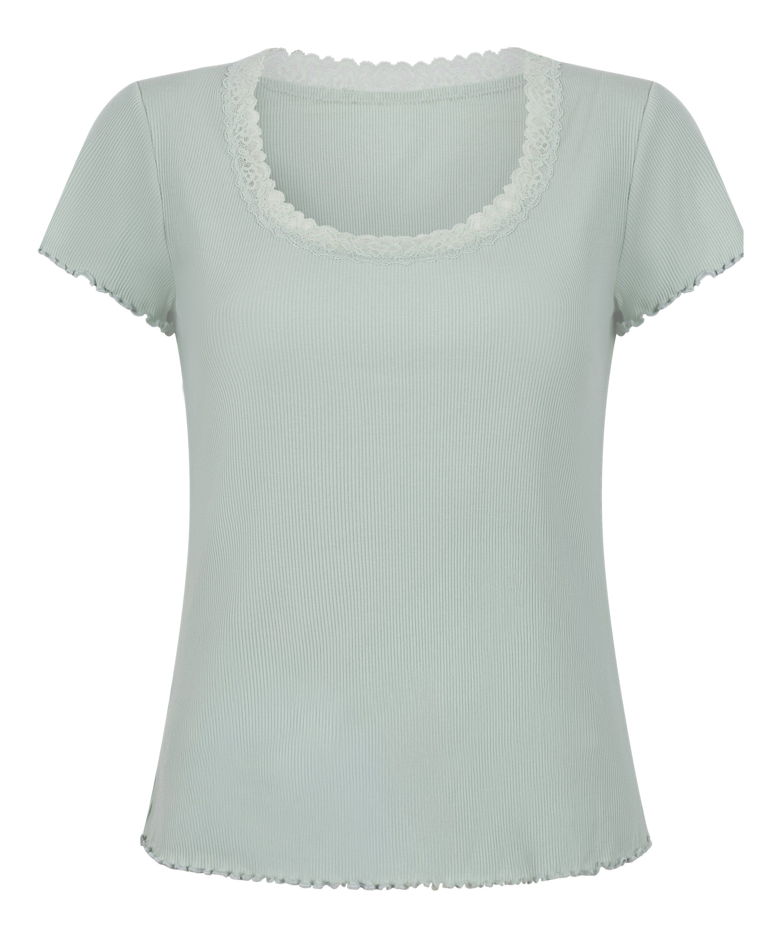 Pyjama Top Jersey Rib, Green, main