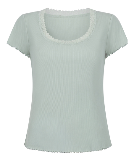 Pyjama Top Jersey Rib, Green