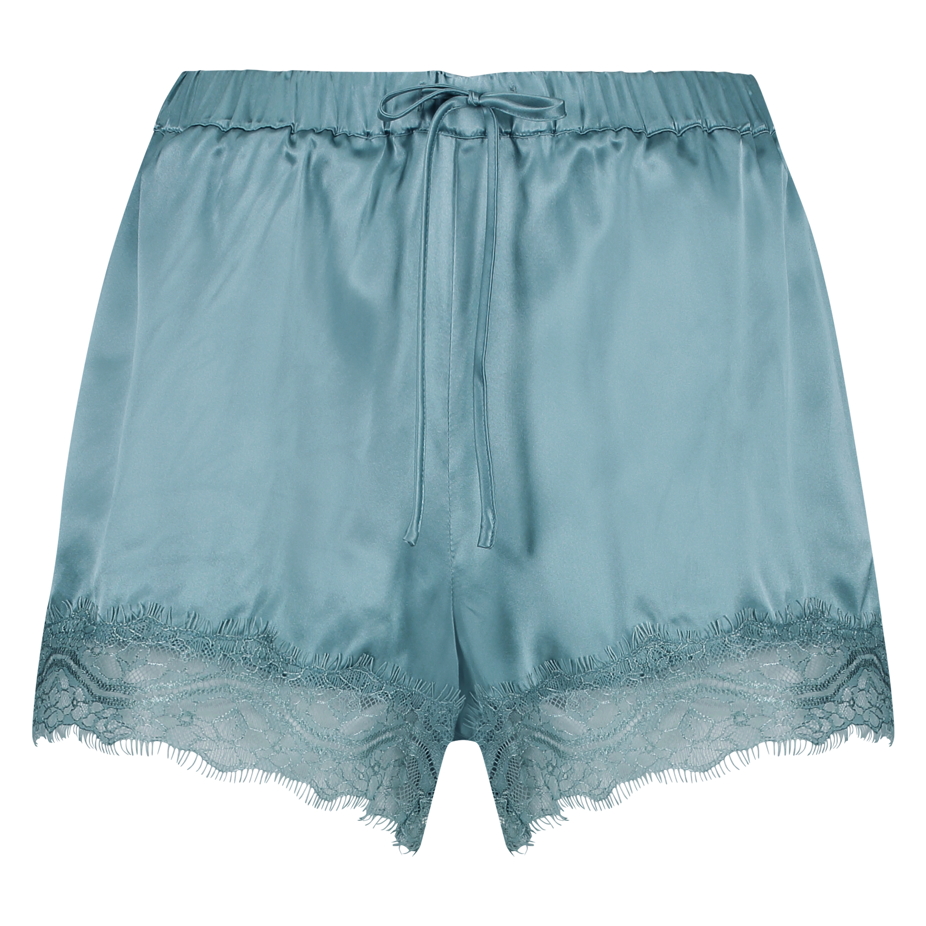 Silk pyjama shorts, Blue, main
