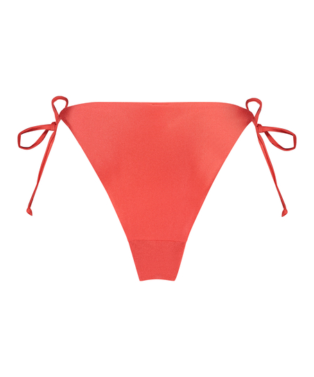 Luxe Cheeky Tanga Bikini Bottoms, Red