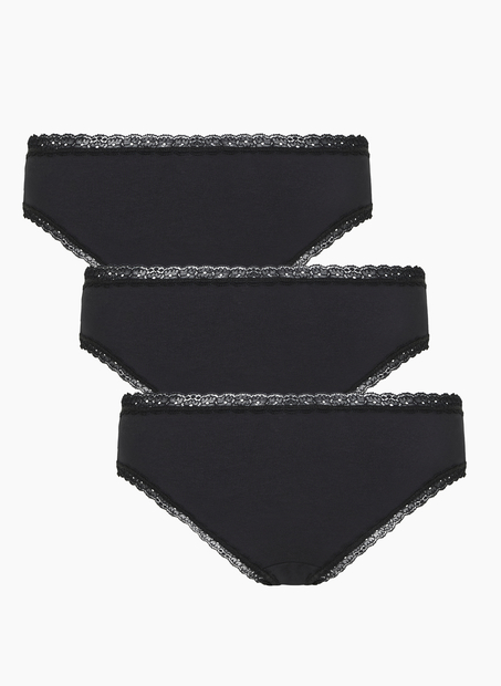 3-pack Georgia Cotton Brazilian shorts, Black