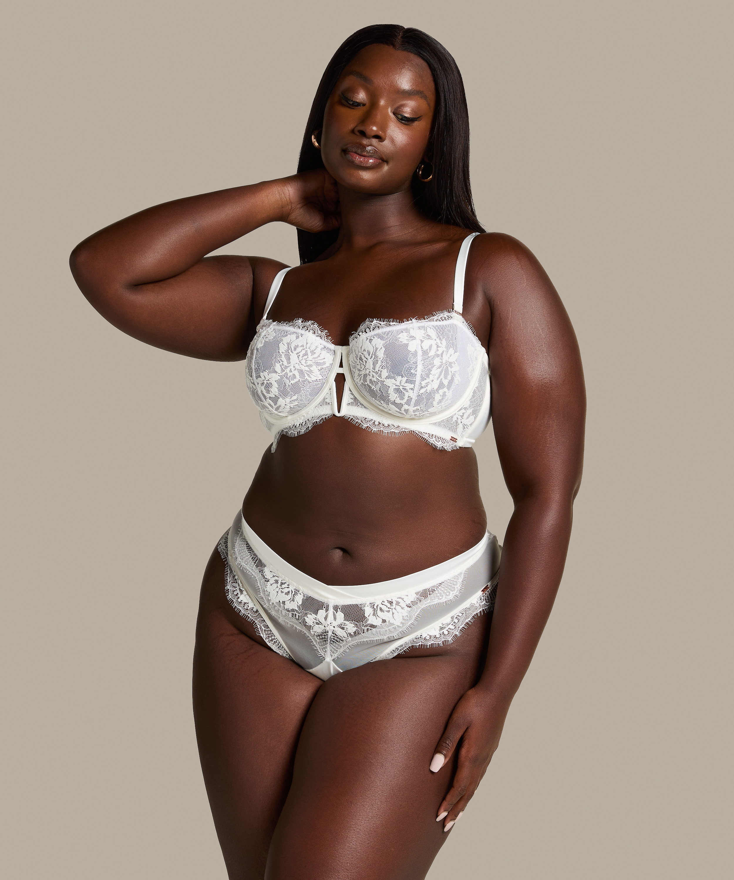 Tiah Non-Padded Underwired Longline Bra, White, main