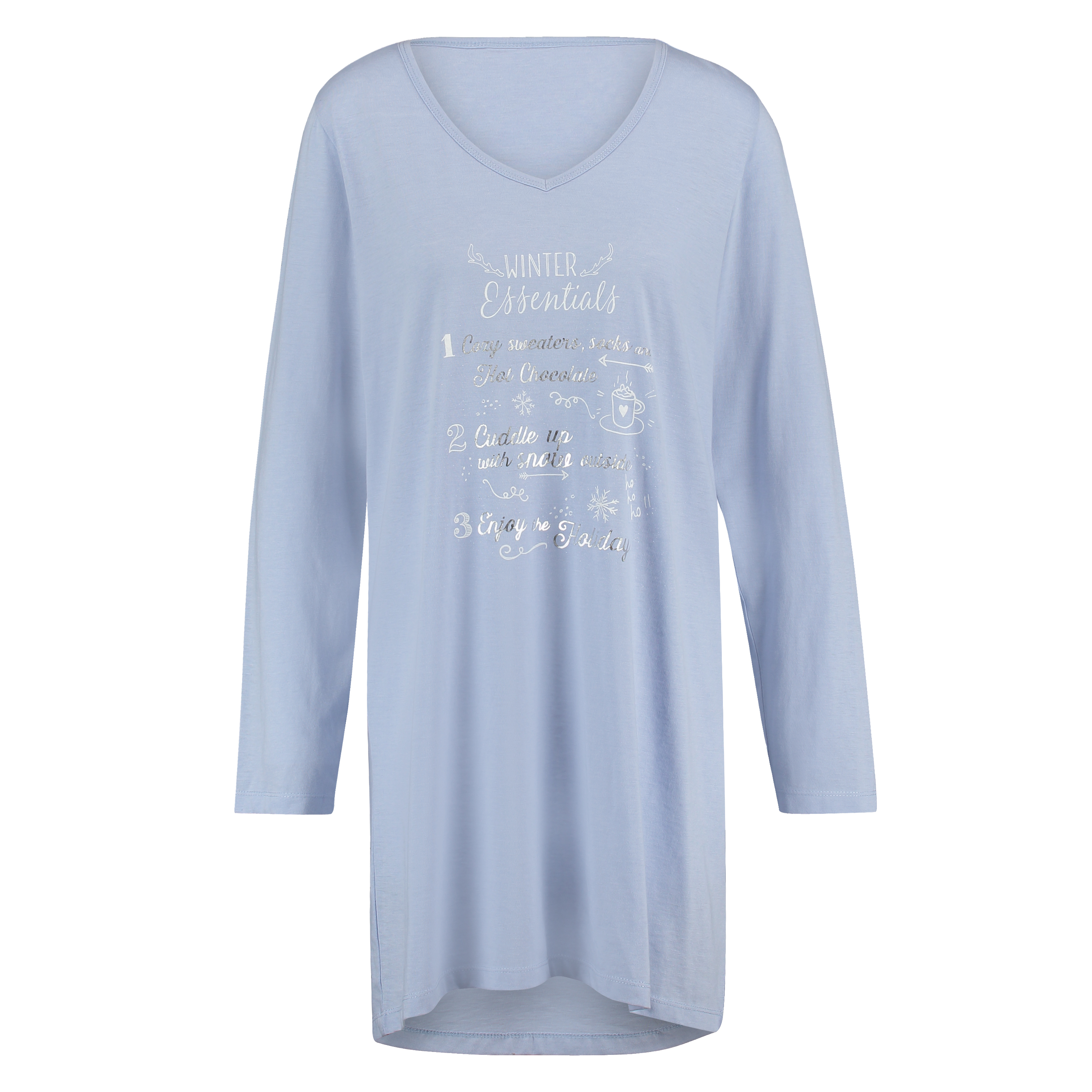 Nightie V-neck, Blue, main