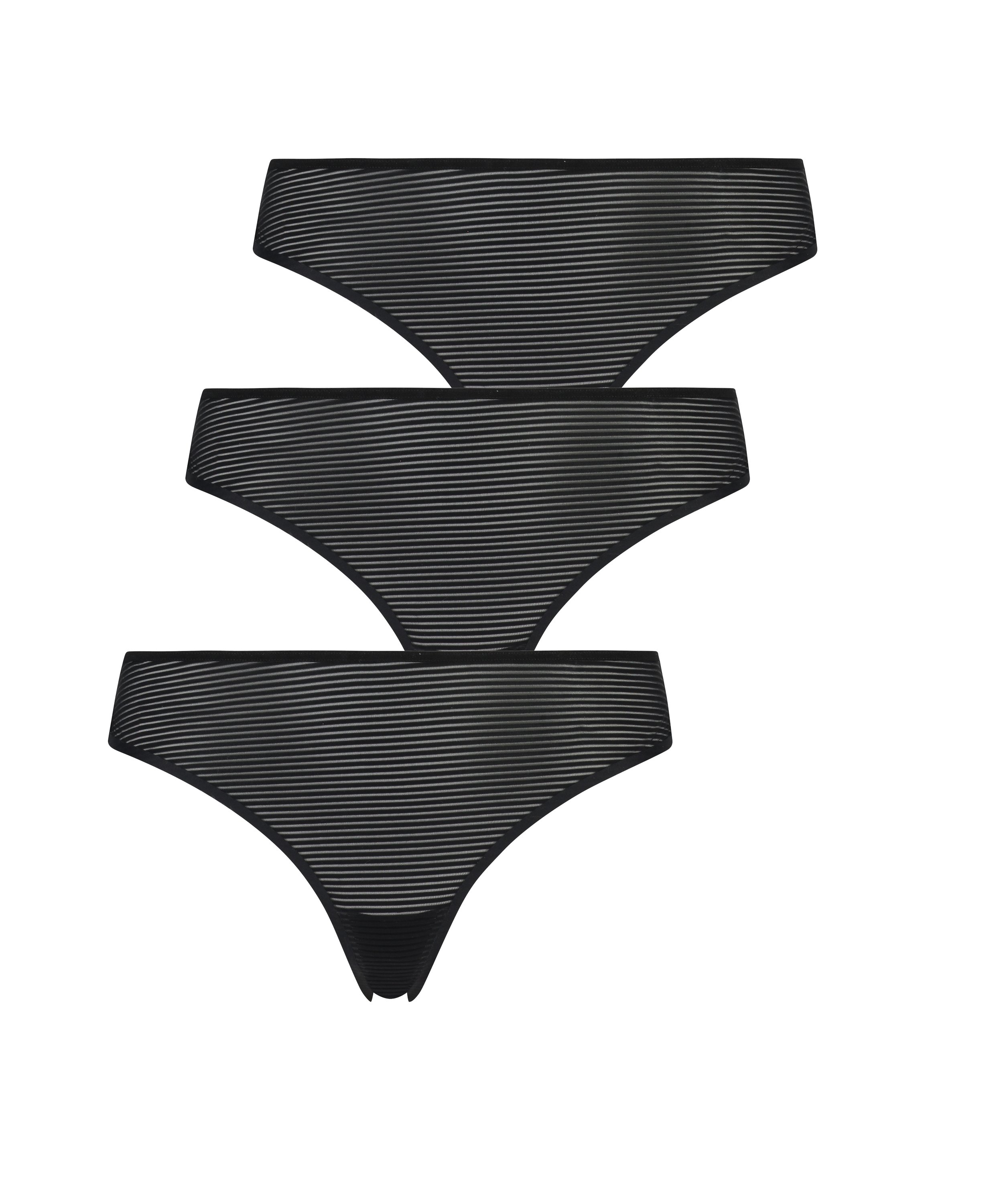 3-pack Invisible Thong, Black, main