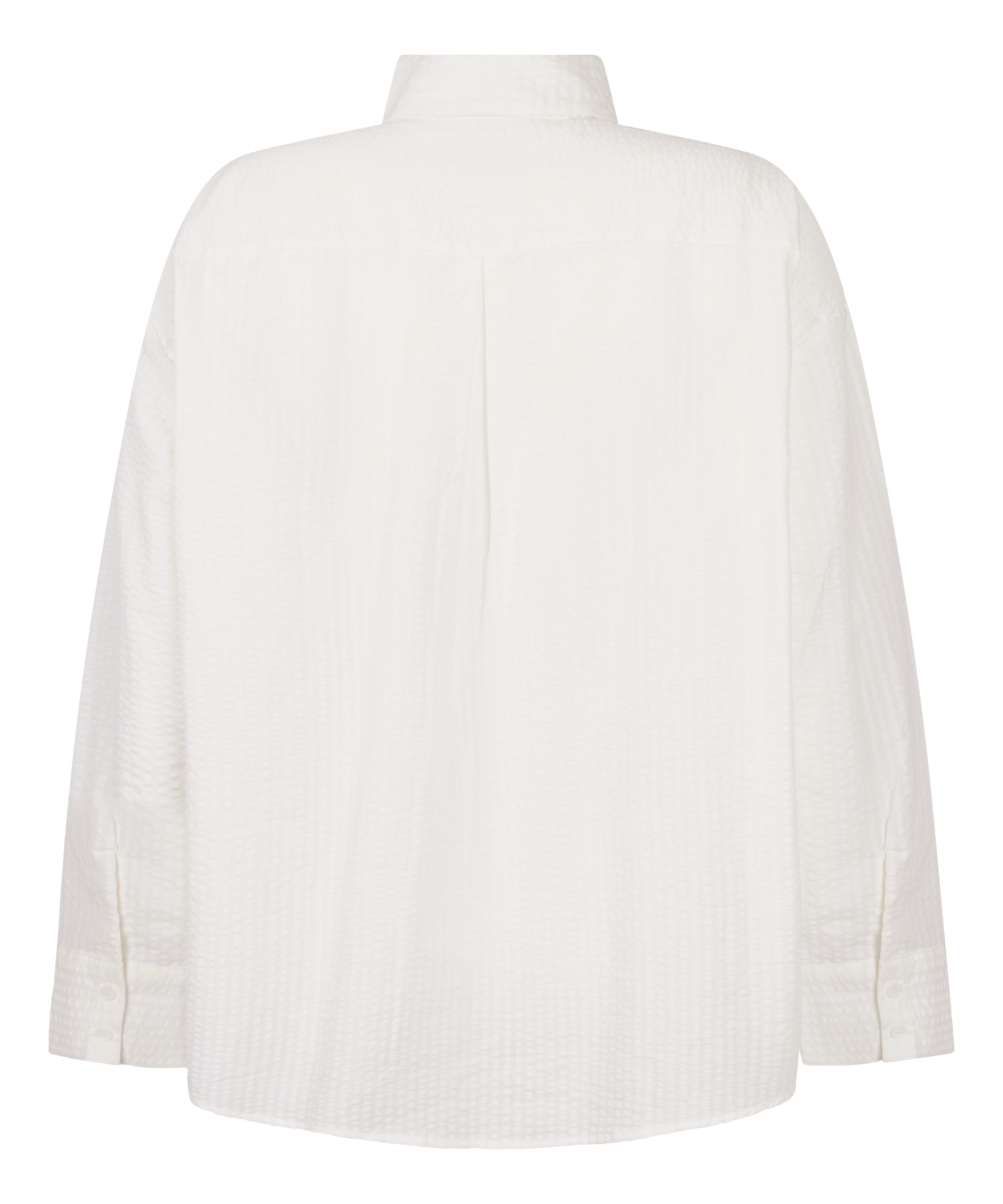 Seersucker Cotton Pyjama Top, White, main