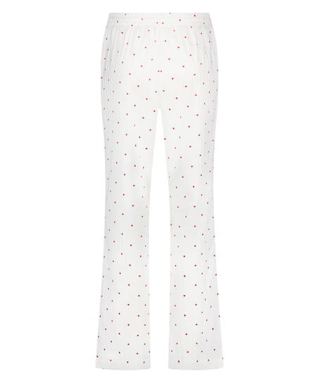 Jacquard Hearts Pyjama Bottoms, White