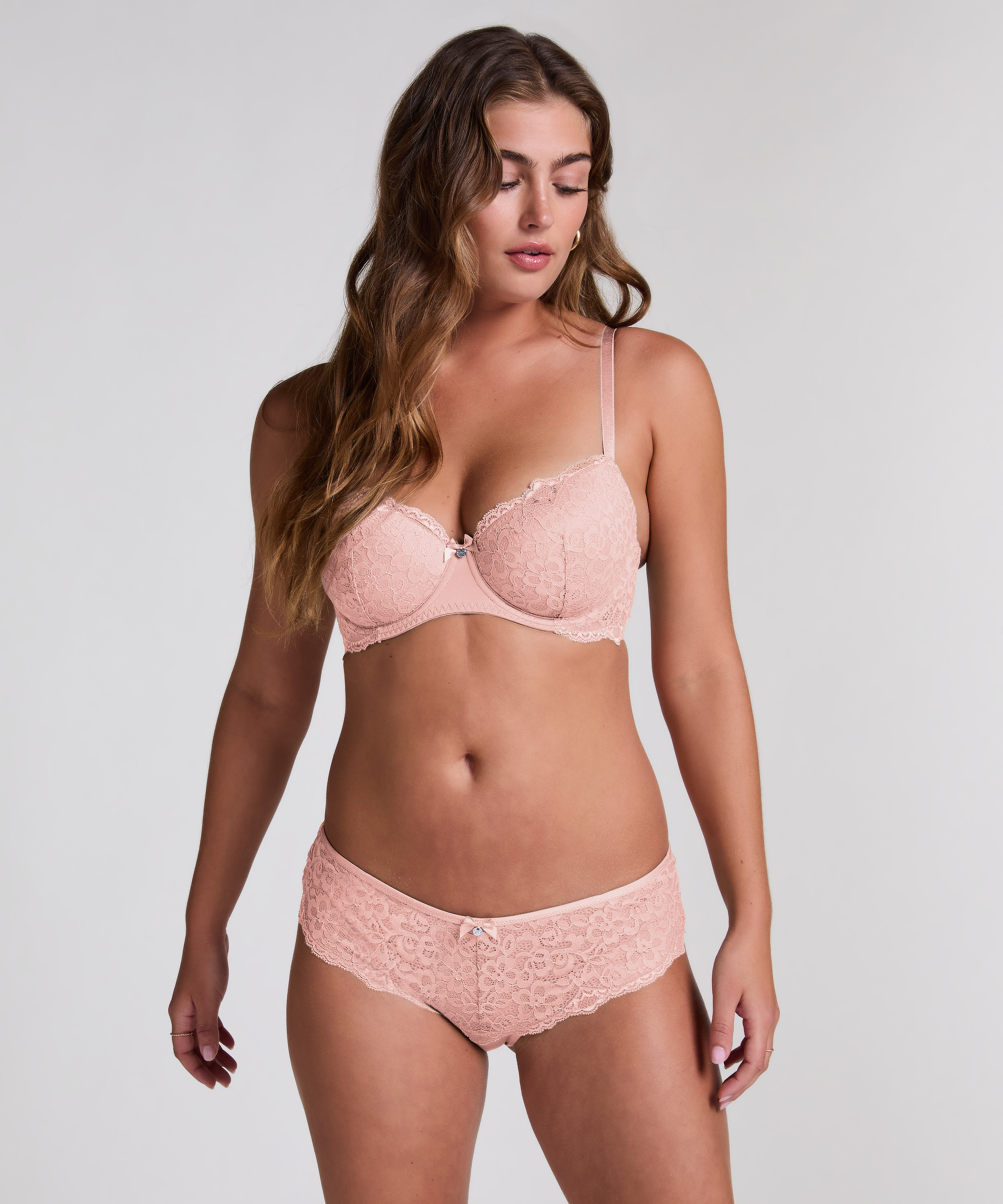 Marine Padded Underwired Bra, Pink, main