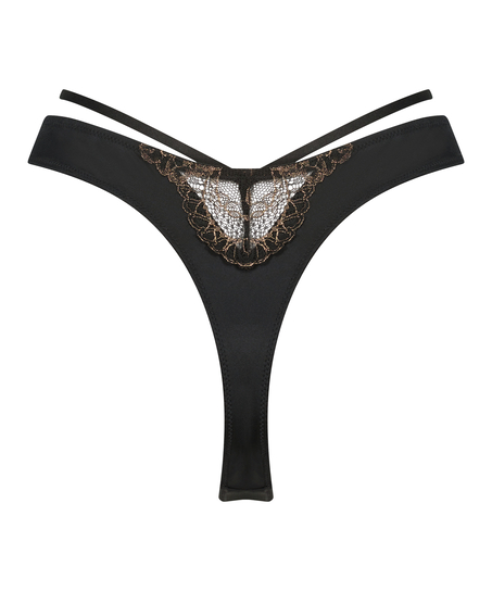 Lexi High Leg Thong, Black