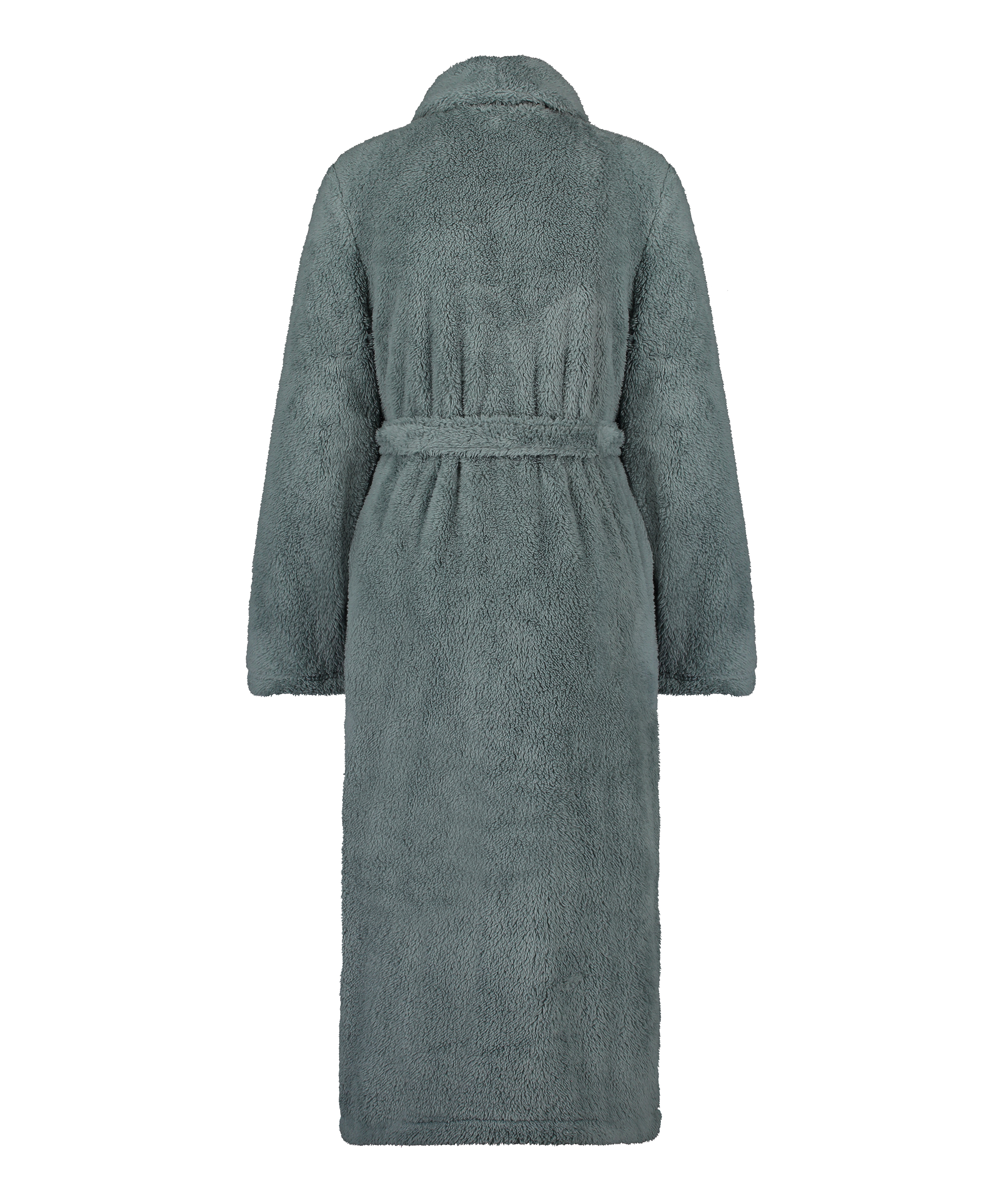 Long Fleece Bathrobe, Green, main