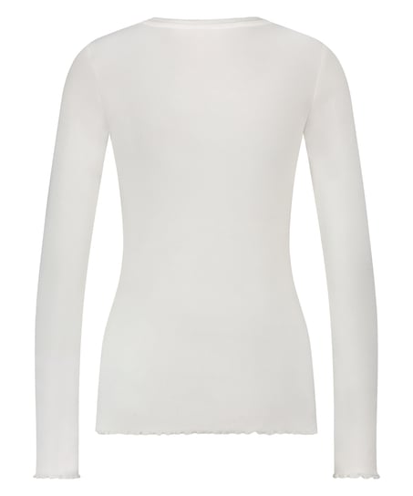 Long-Sleeved Pyjama Top, White