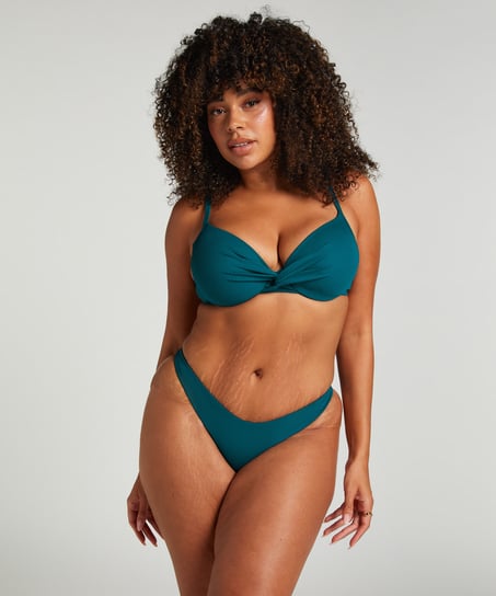 Eclipse High-Leg Bikini Bottoms, Green