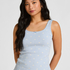 Pointelle Singlet, Blue