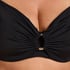 Luxe Non-Padded Underwired Bikini Top, Black