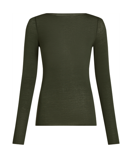 super soft Boatneck Shirt with Cashmere, Green