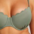 Scallop Padded Underwired Bikini Top, Green