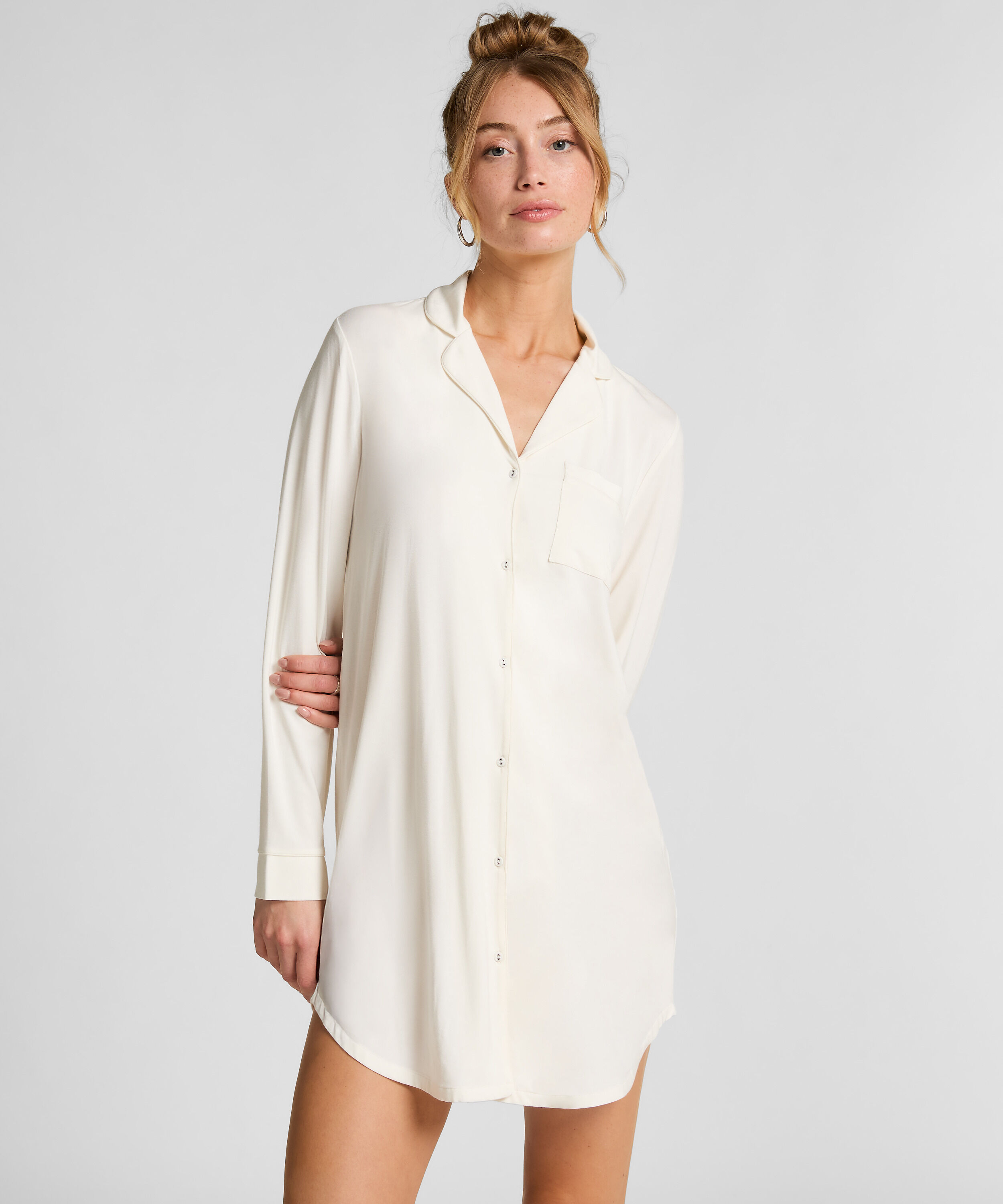 Essential Jersey Shirtdress, White