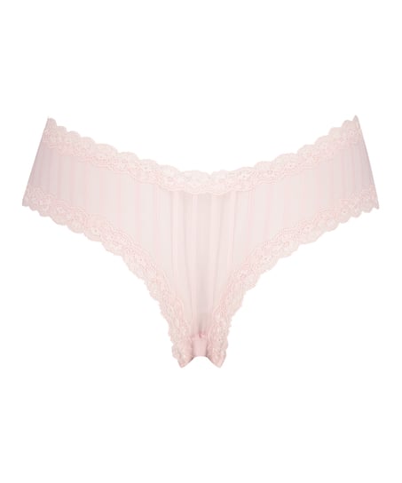 V-shaped Brazilian knickers mesh, Pink